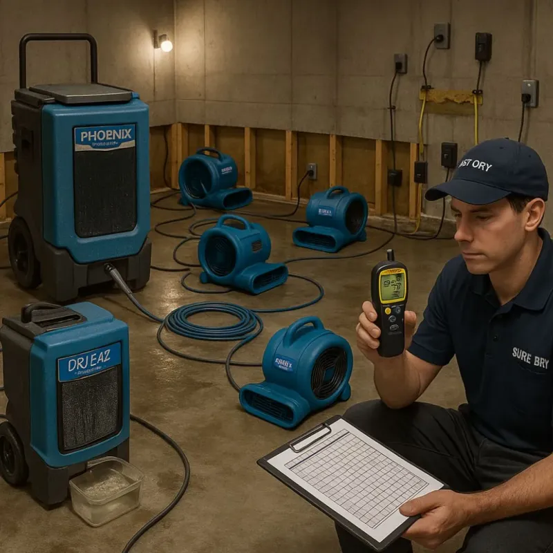 Structural Drying and Dehumidification process in Park City, KS